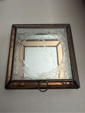 🩶🤎✨Handcrafted Etched Glass Trinket Jewelry Box